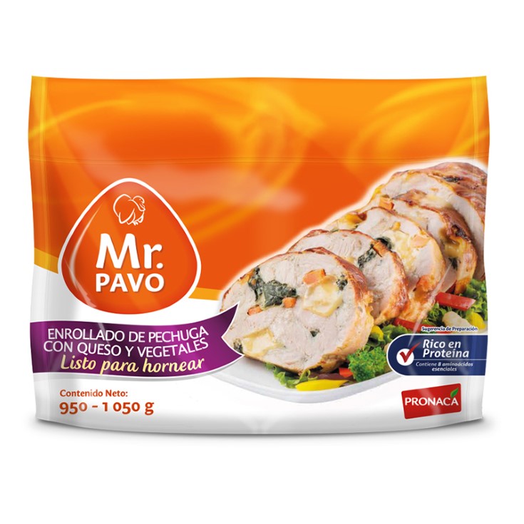 Mr. Pavo Enrollado De Pechuga Queso/Vegetales 1Kg.