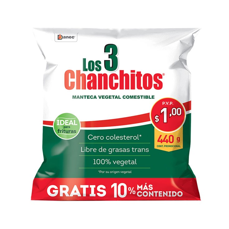 Tres Chanchitos Manteca Funda 440 Gr