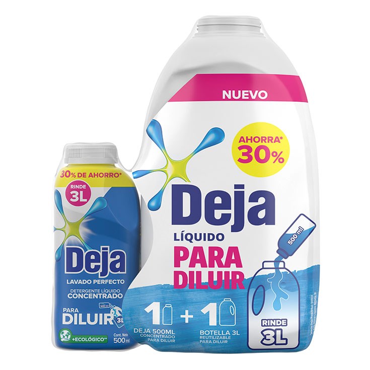 Detergente Llíquido Diluir Floral Pack Deja 500 Ml + Botella