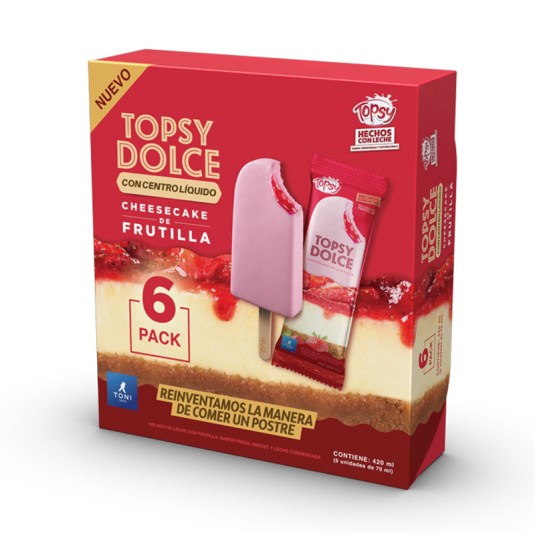 Topsy Dolce Cheesecake Frutilla Sixpack