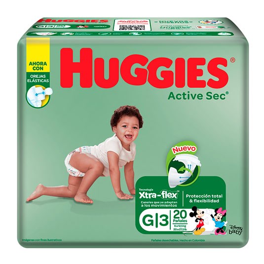 Pañal Active Sec Grande Huggies X20