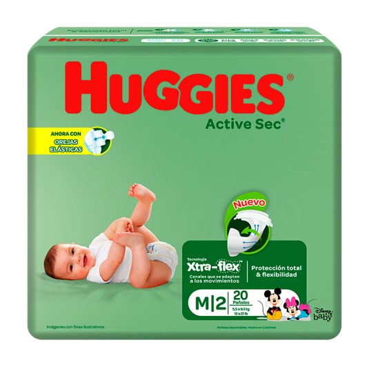 Pañal Active Sec Mediano Huggies X20