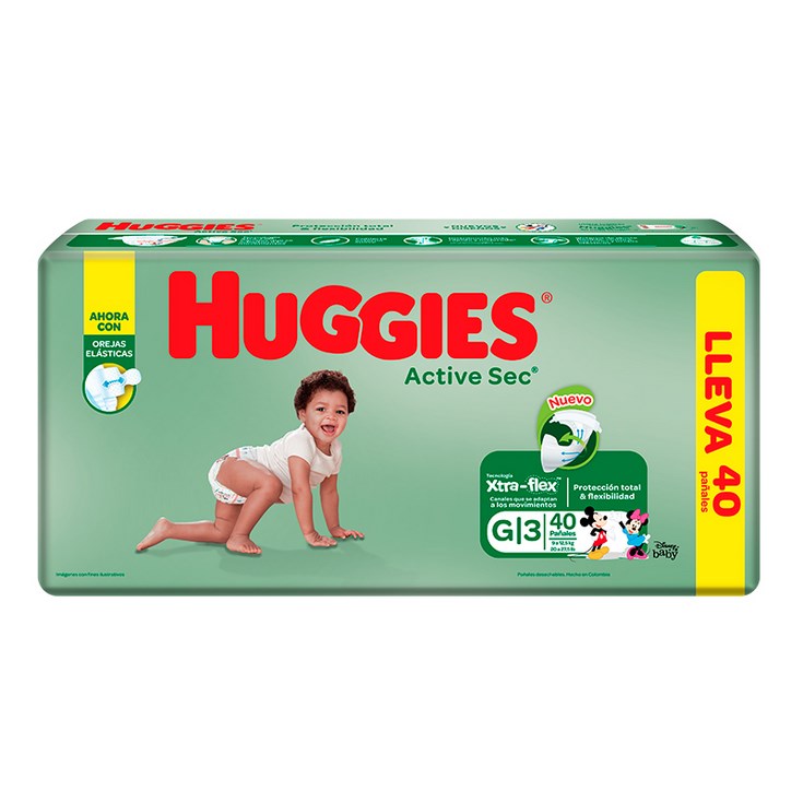 Pañal Active Sec Grande Huggies X40