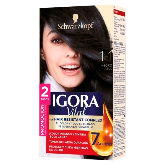 Igora Vital Tinte Doble Tubo 1-1 Negro Azulado