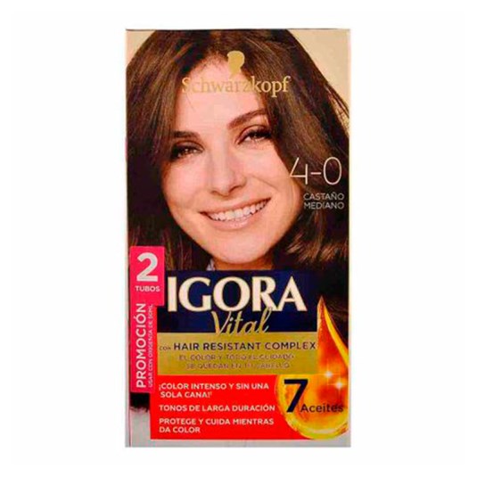 Igora Vital Tinte Doble Tubo 4-0 Castaño Mediano