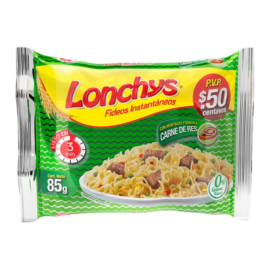 Fideo Instantáneo Carne Lonchys 82 Gr