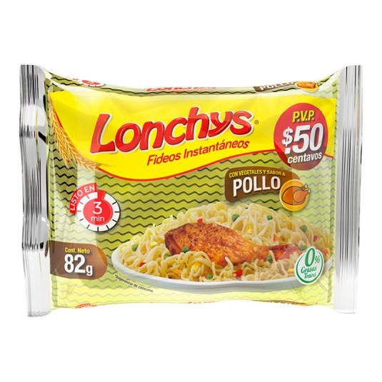 Fideo Instantáneo Pollo Lonchys 82 Gr