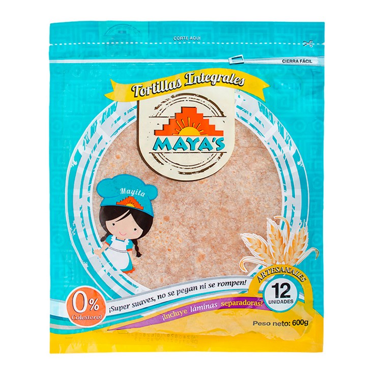 Tortillas Integrales De Trigo Maya 600 Gr.