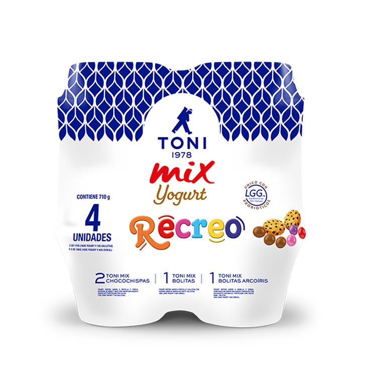 Yogurt Toni Mix Recreo x4