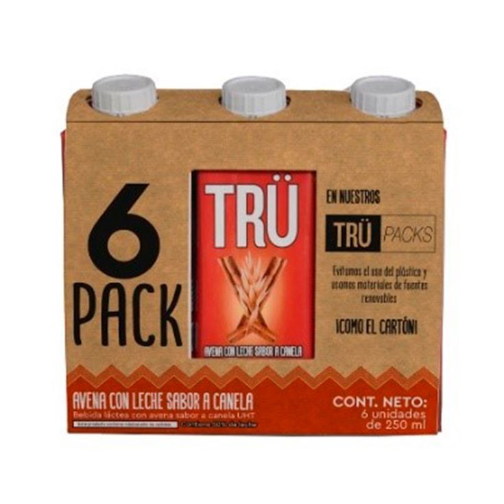 Tru Sixpack Avena Con Leche Canela 250 Ml.