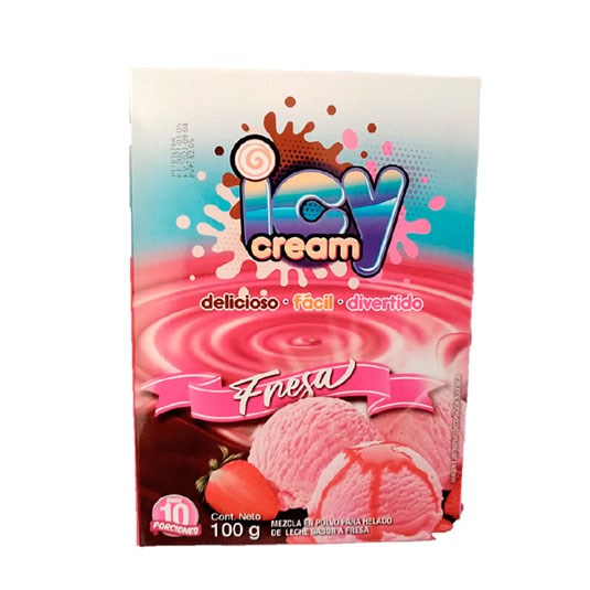 Icy Cream Fresa Premezcla En Polvo Para Helado 100
