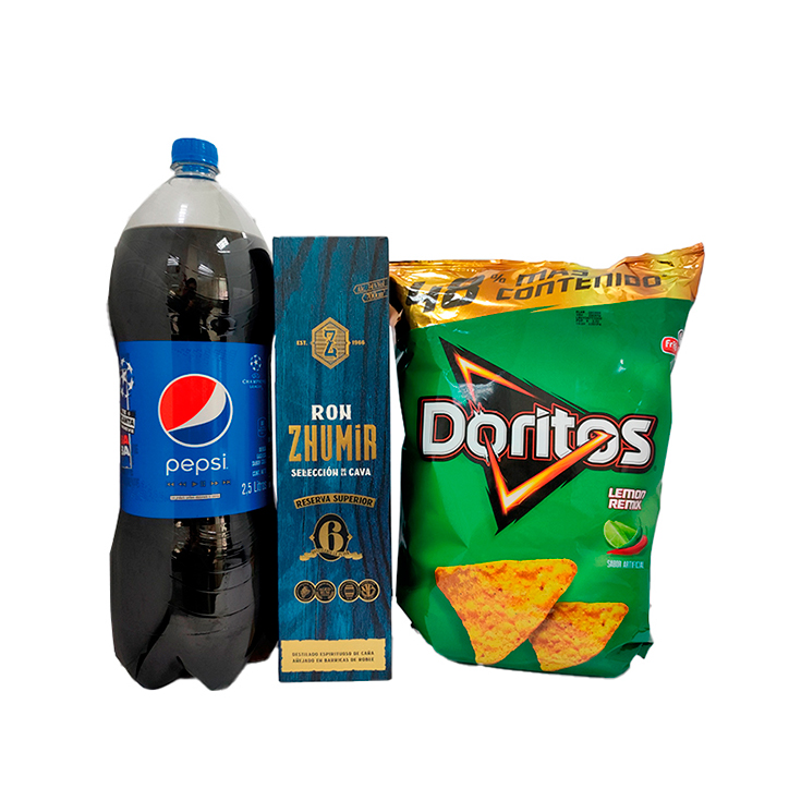 Combo Ron Zhumir 700Ml+Pepsi 2.5Lt+Doritos Lemon P