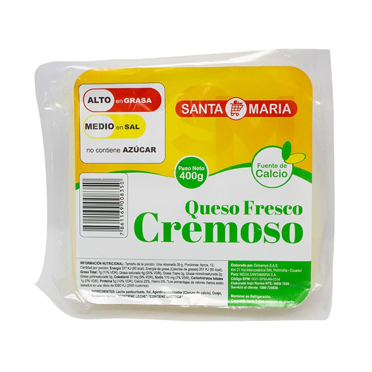 Santa Maria Queso Fresco Cremoso 400Gr