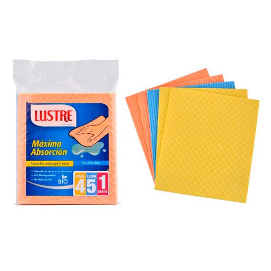 Lustre Paño Esponja Absorvente X5 Promoción