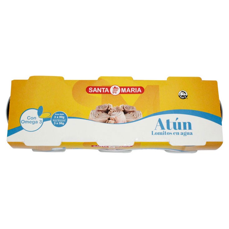 Santa Maria Atun 3Pack En Agua 80 Gr C/U.