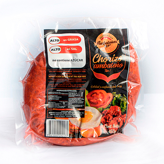 Alimentos Ambateños Mp Chorizo Ambateño Crudo De C