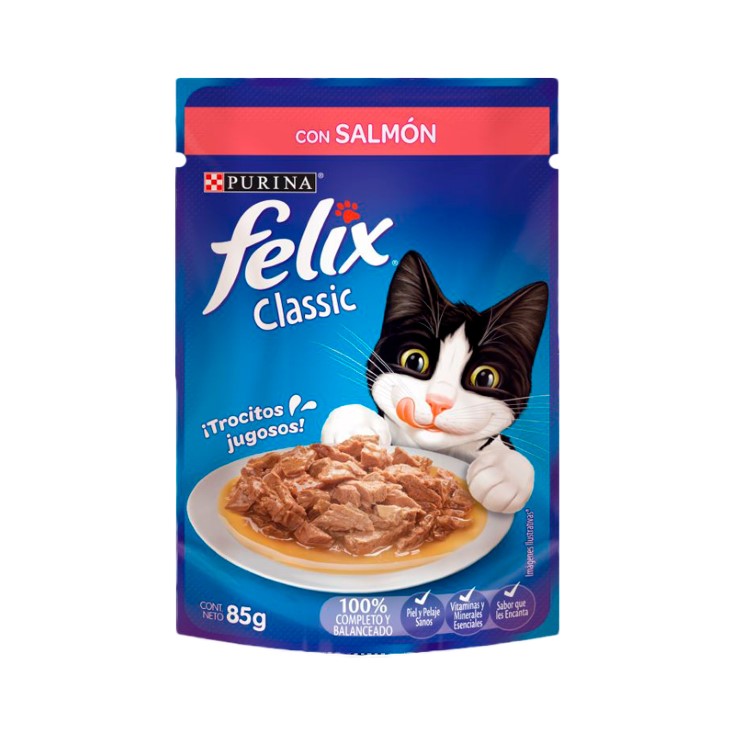 Comida para Gatos Classic con Salmon Purina Felix 85GR