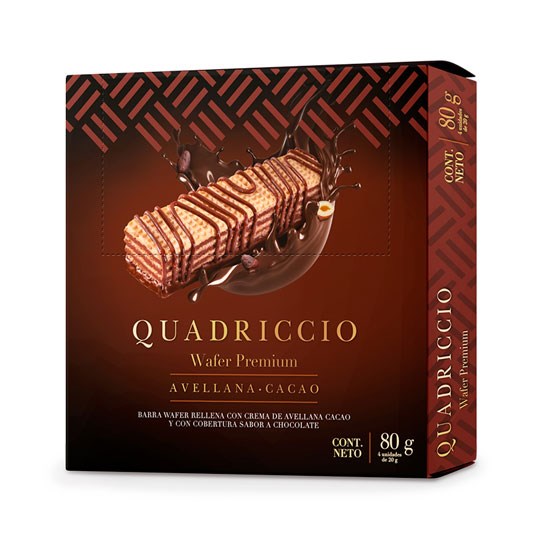 Quadriccio Barra Wafer Avellana Cacao 80G