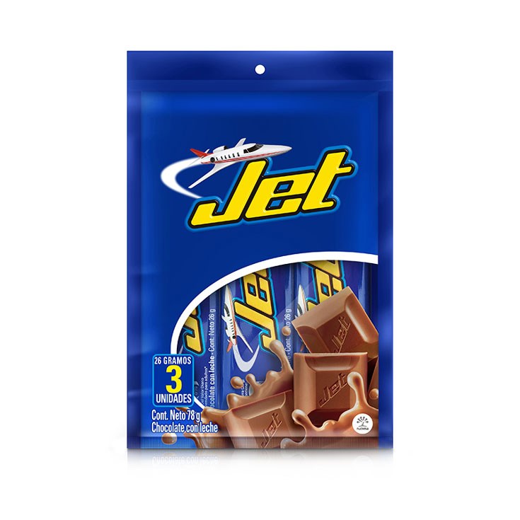 Jet Chocolate Con Leche X 3Und 78G Jet Chocolate Con Leche X 3Und 78G