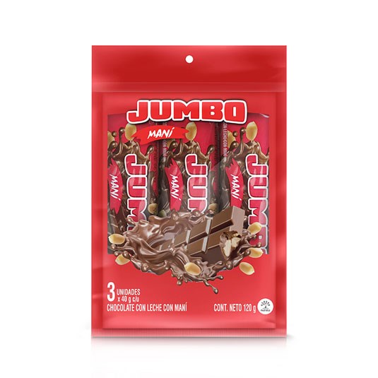 Jumbo Chocolate Con Maní X 3Und 120G