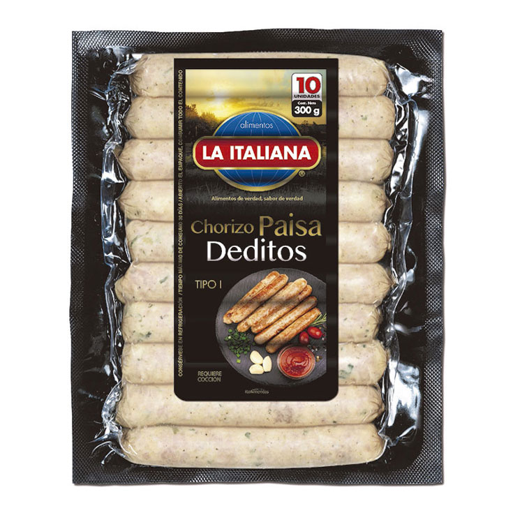 La Italiana Chorizo Paisa Deditos 300 Gr