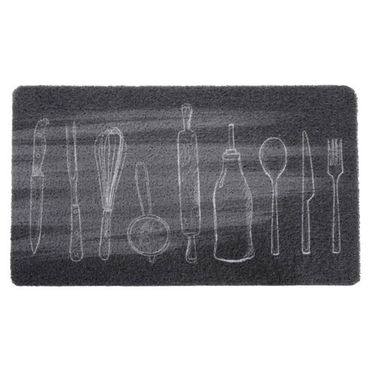 Alfombra P/Cocina Gris Blanc 45X75Cm