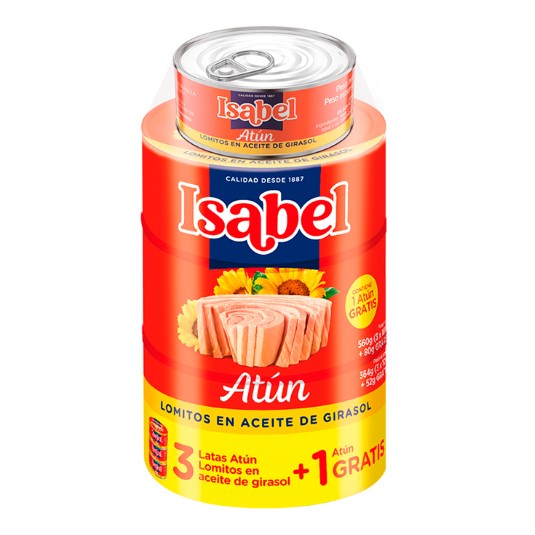 Atun Isabel 3Pack Aceite Girasol 160 Gr+ 1 Atun Gr