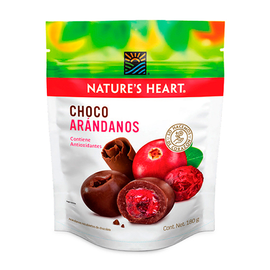 Arandanos Cubiertos Chocolate Natures Hearts 180G