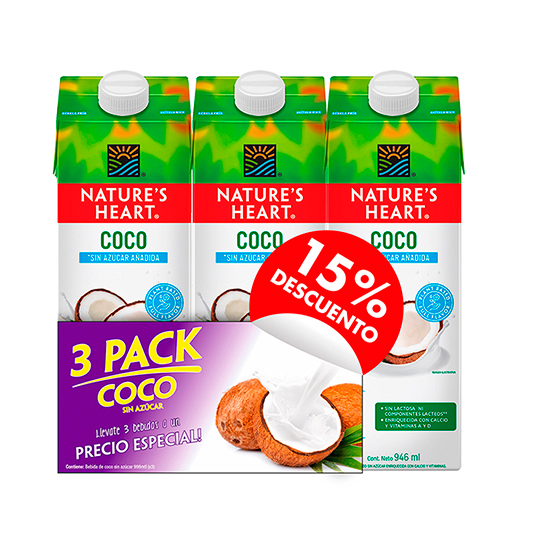 Bebidas De Coco S/A Natures Heart Tripack 946Ml
