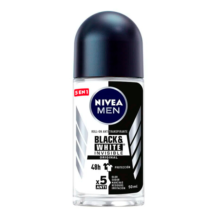 Deo Roll On Invisible Nivea Men Black & White 50Ml