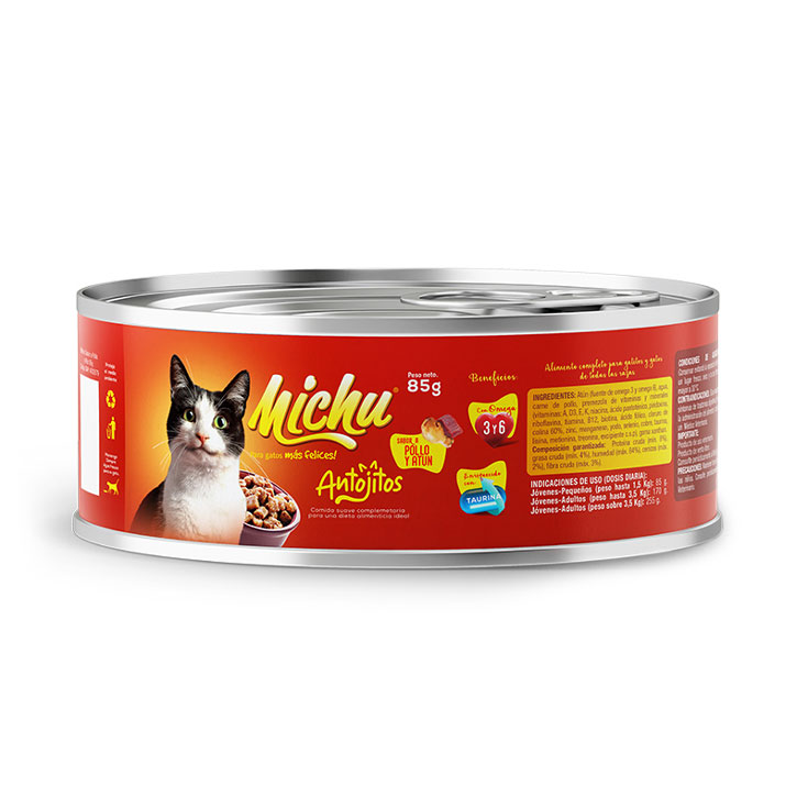 Comida De Gato Michu Sabor Pollo Y Atun 85 Gr