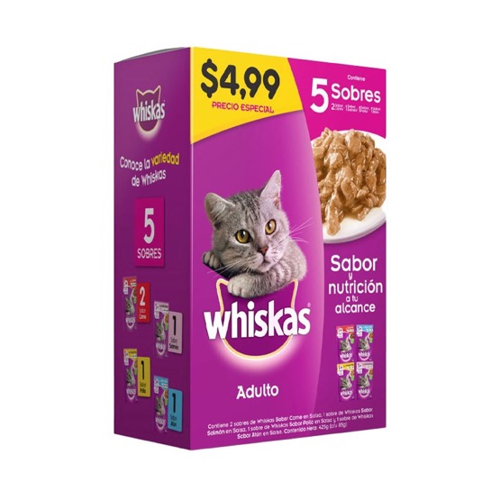 Alimento De Gatos Adulto Whiskas Humedo 85Gr