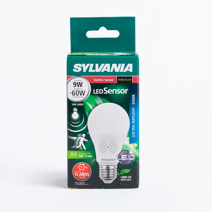 Focos Con Sensor Sylvania 9W