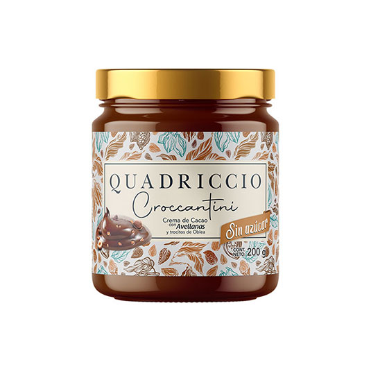 Crema de Cacao Trocitos de Oblea con Avellana Quadriccio 200