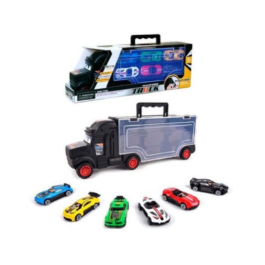 Camion Con Remolque Y 6 Carros
