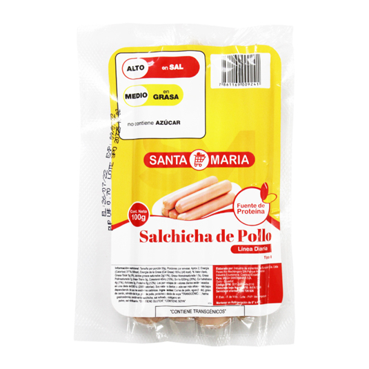 Santa Maria Salchicha De Pollo Linea Diaria 100Gr