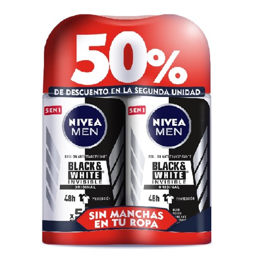Desodorante Nivea Men B&W Pack 2Do 50% Dsct.