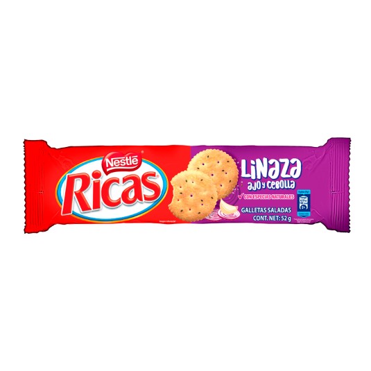 Galletas Ricas Con Linaza Sabor Ajo Y Cebolla 52Gr