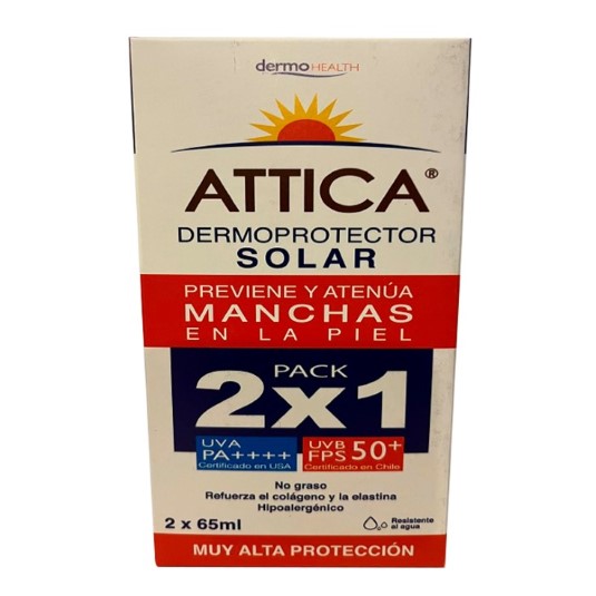 Dermoprotector Solar Attica Pack 2X1 Fps 50+ 65Ml