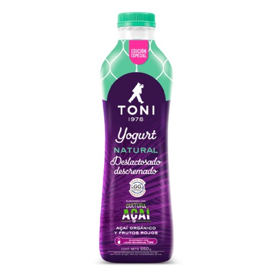 Toni Yogurt Natural Deslactosado Frutos Rojos 950 ML