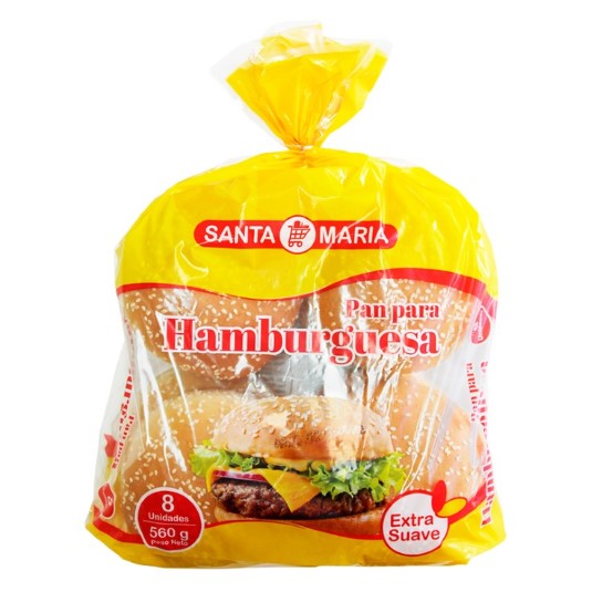 Pan De Hamburguesa Santa Maria X8Un 560Gr