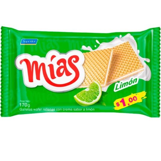 Galletas Mías Waffer Limón 170Gr