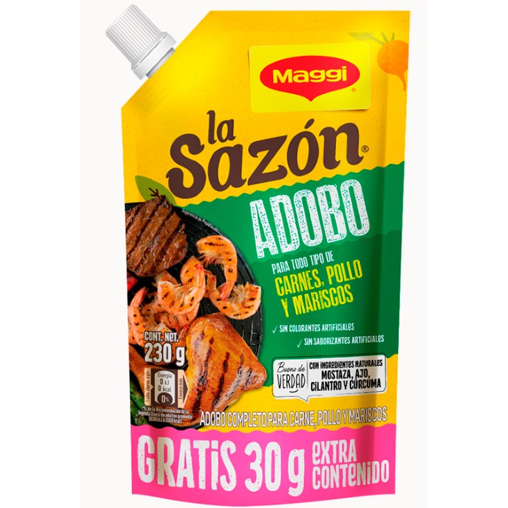 Maggi La Sazon Adobo Completo 200 Gr +30Gr Gratis
