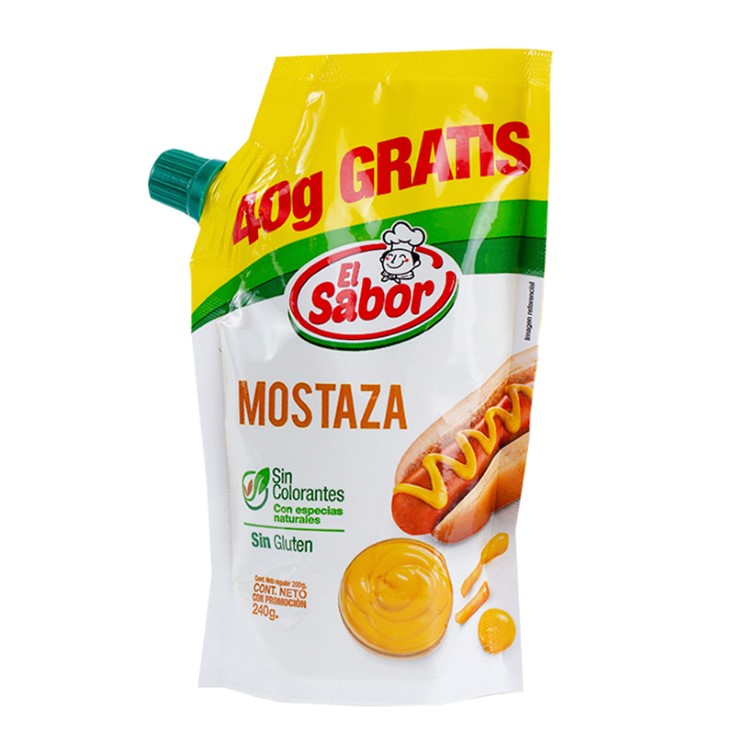 Mostaza El Sabor Doypack 200 Gr + 40 Gr Gratis