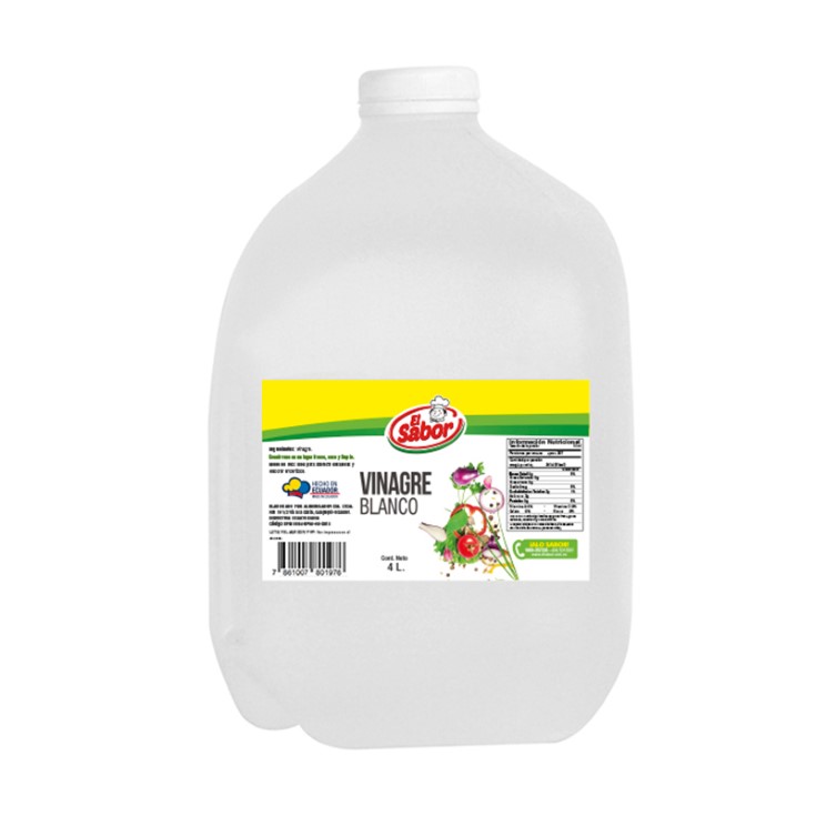 Vinagre Natural El Sabor Galon 4 Lt