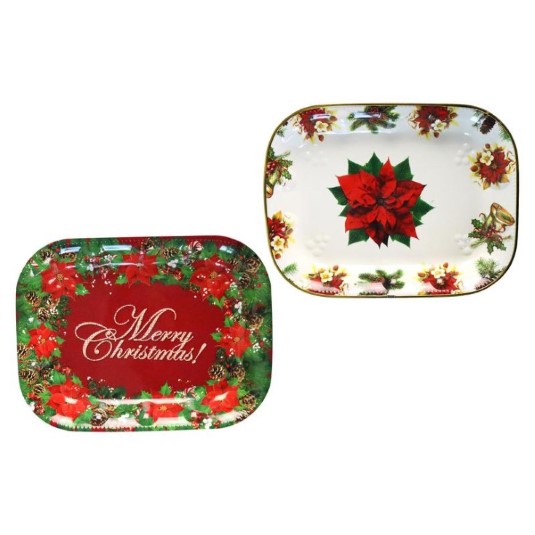 Bandeja Rectangular Navidena 2 Disenos 100%Polipro
