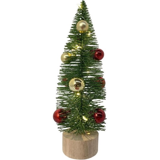 Arbol Navideno 55%Plastico 15%Escarcha 5%Madera 5%