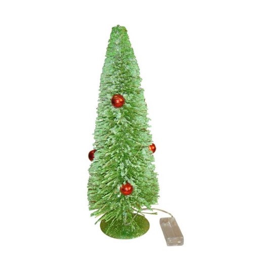 Arbol Navideno Rattan Con Luces Led 14X14X40Cm