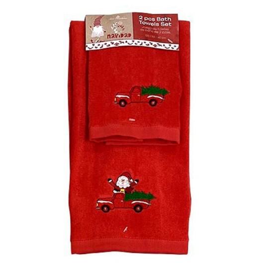 Toalla De Tocador Roja 100%Cotton Set 2Pzas 61X43C