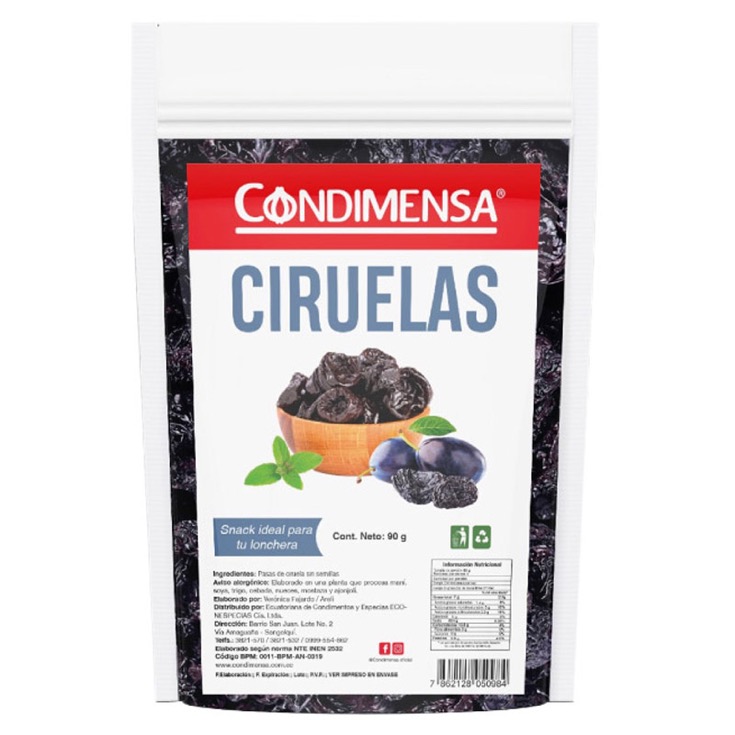 Ciruelas Pasas Doypack Condimensa 70Gr